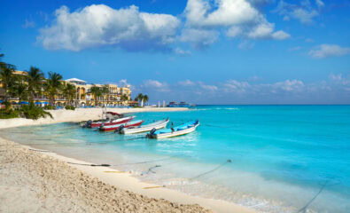 Tropical mexican beach 88 Punta Esmeralda in Playa del Carmen, Mexico.