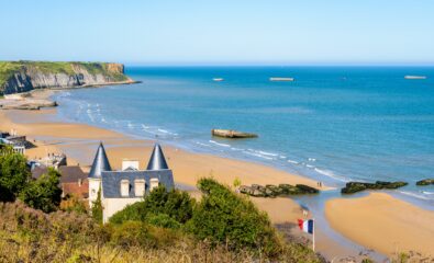 Arromanches Beach and Cap Manvieux in Normandy, France