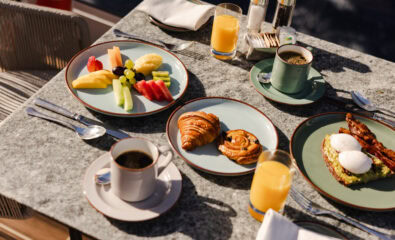Luxury breakfast setup on Explora Journeys